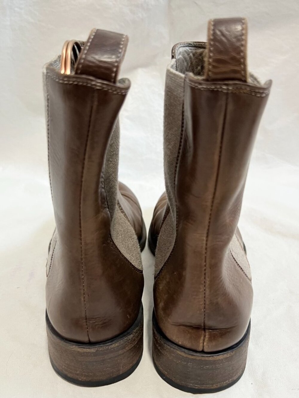 Brunello Cucinelli Chelsea Boots taupe brown leather IT 36 US 6 ankle booties - Picture 4 of 13
